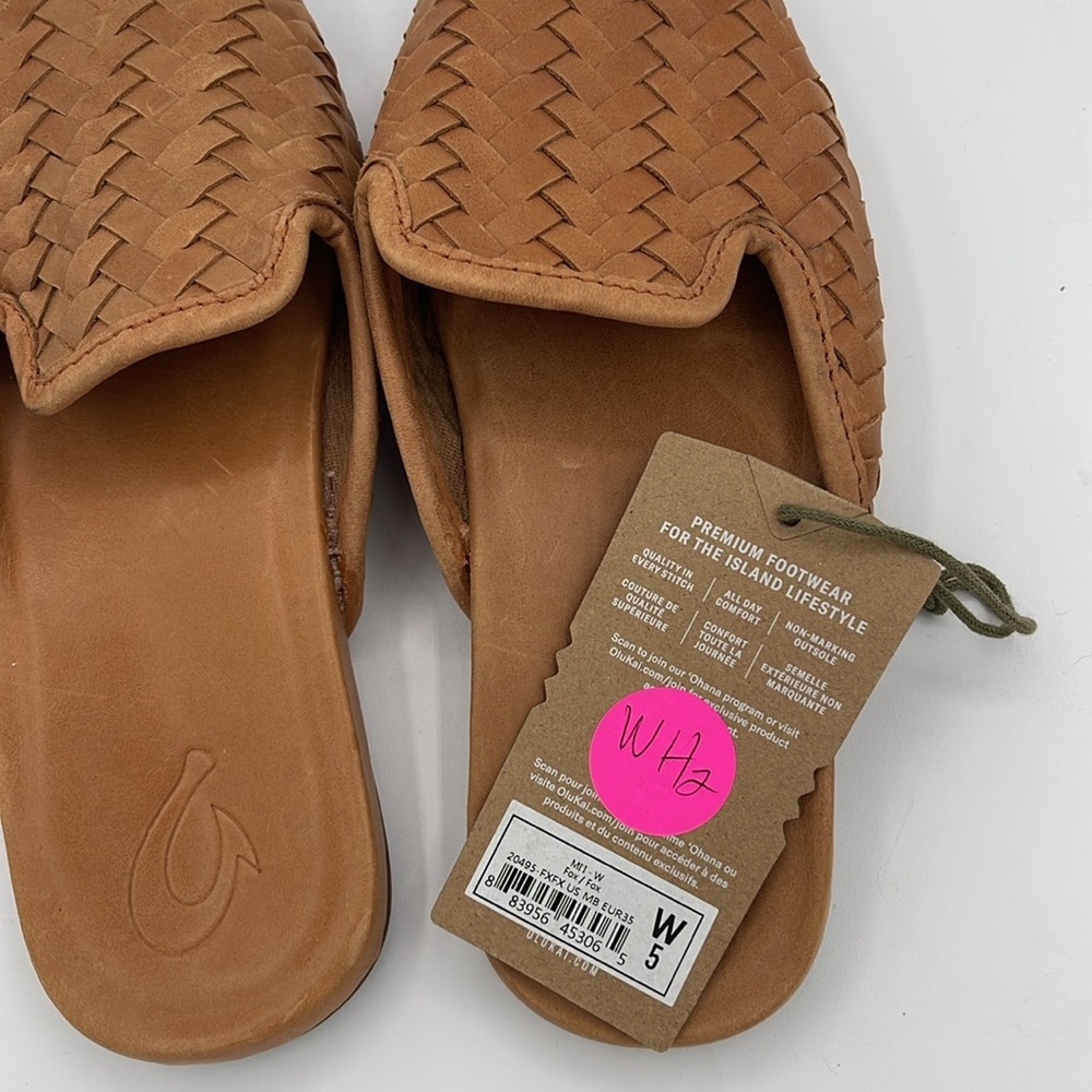 OluKai Mi’i Leather Mule Shoes, fox - Picture 12 of 14